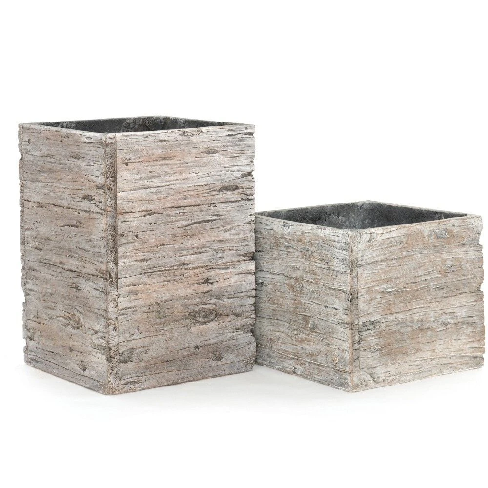 Woodlodge 25cm Square Driftwood Planter 1 Woodlodge 25cm Square Driftwood Planter