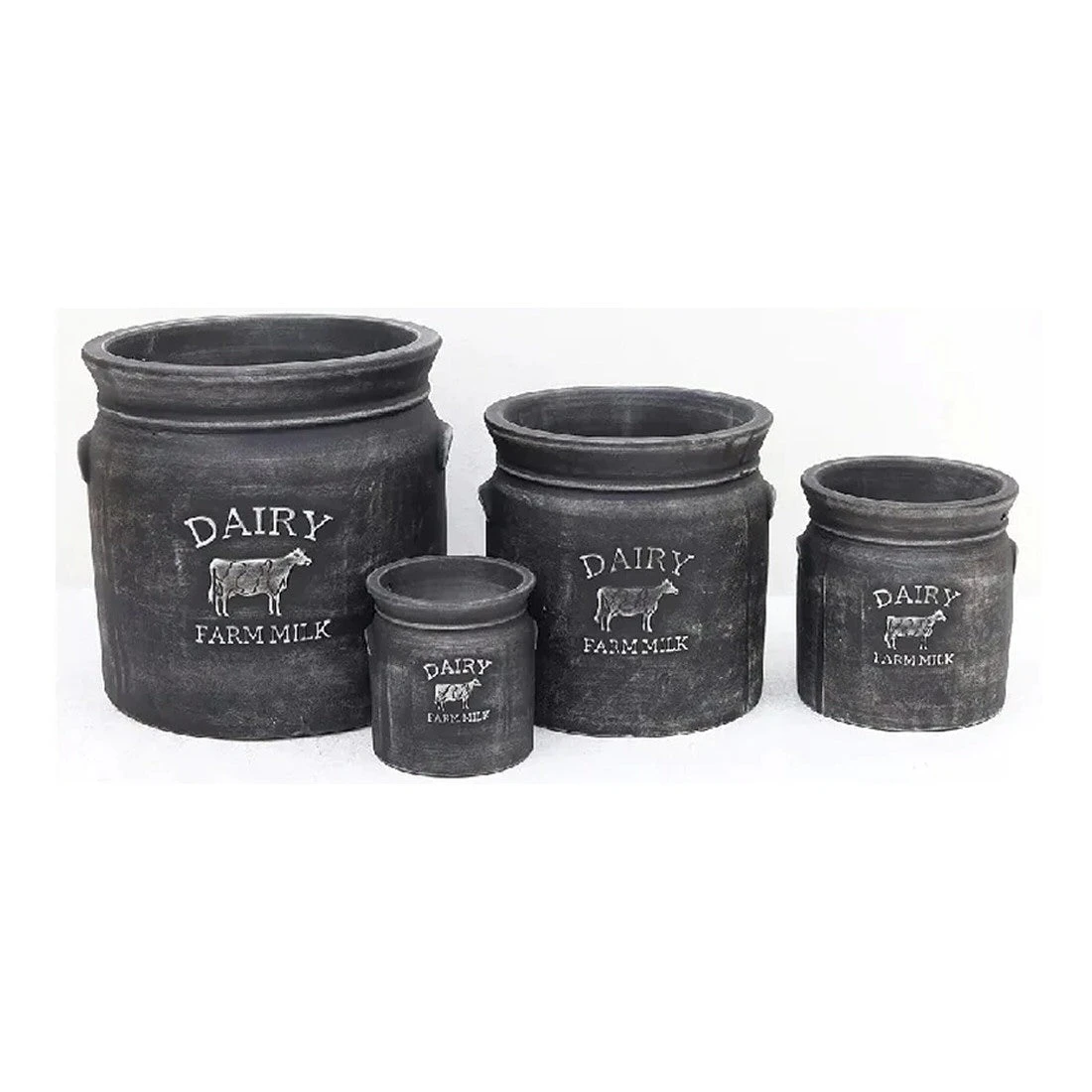 Woodlodge 38cm Black Wash Milk Churn Pot 1 Woodlodge 38cm Black Wash Milk Churn Pot