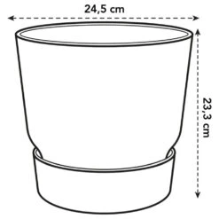 Elho 25cm Leaf Green Greenville Round Planter -Garden Sales Store 8711904332433 3