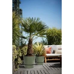 Elho 25cm Leaf Green Greenville Round Planter -Garden Sales Store 8711904332433 4