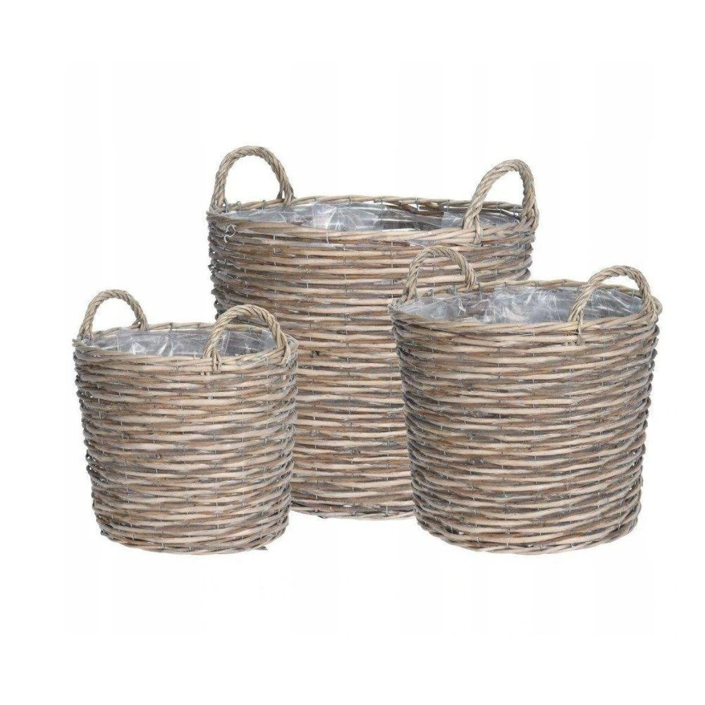 Koopman 39cm Wicker Basket Planter 2 Koopman 39cm Wicker Basket Planter - Image 2
