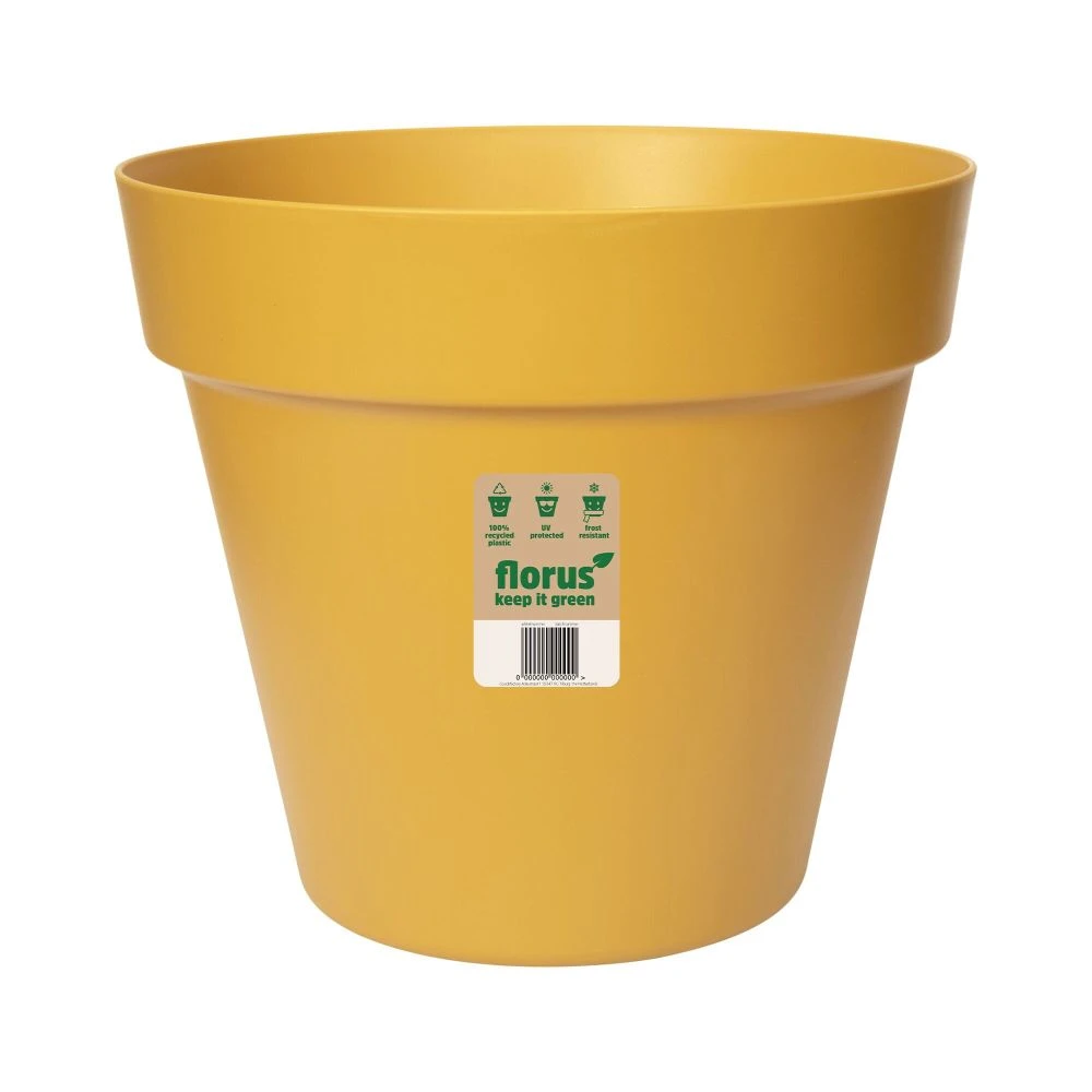 Elho 40cm Mustard Yellow Paris Flower Pot 1 Elho 40cm Mustard Yellow Paris Flower Pot